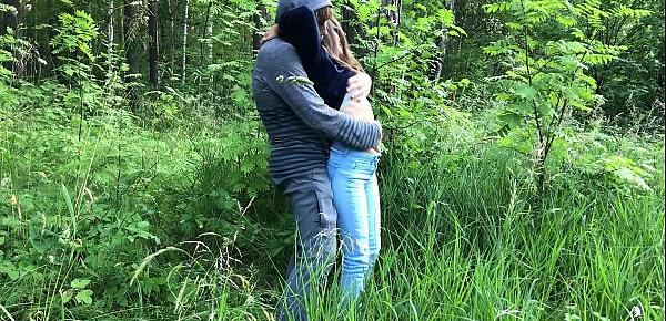  Girl Sucking Dick and Fucking in the Wood - Public Sex